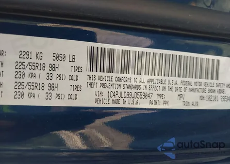 2018 Jeep Cherokee Limited Fwd from USA, damaged, VIN 1C4PJLDB9JD559047